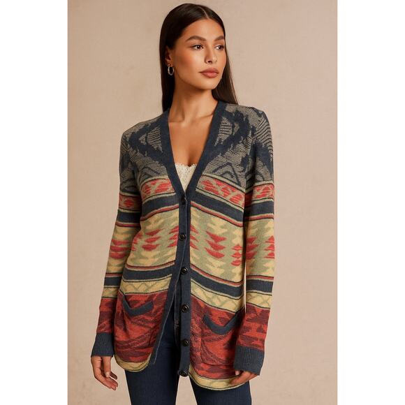 Denim & Supply by Ralph Lauren VTG Southwestern Navajo Aztec Cardigan Sweater M - Picture 1 of 8